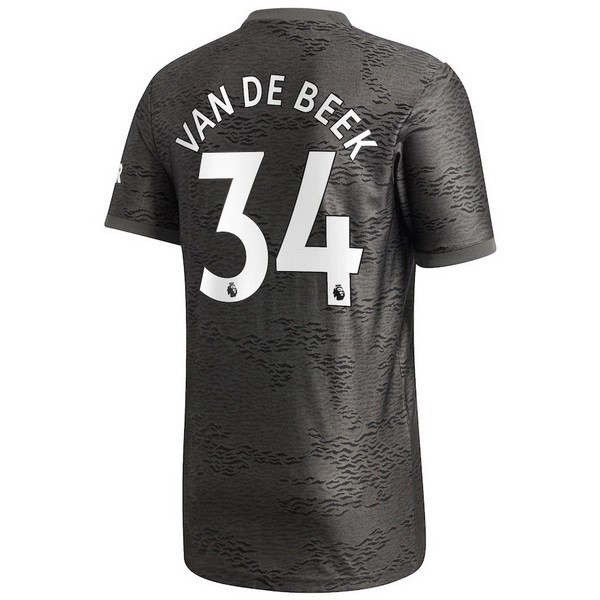 Camiseta Manchester United NO.34 Van De Beek Segunda equipo 2020-2021 Negro